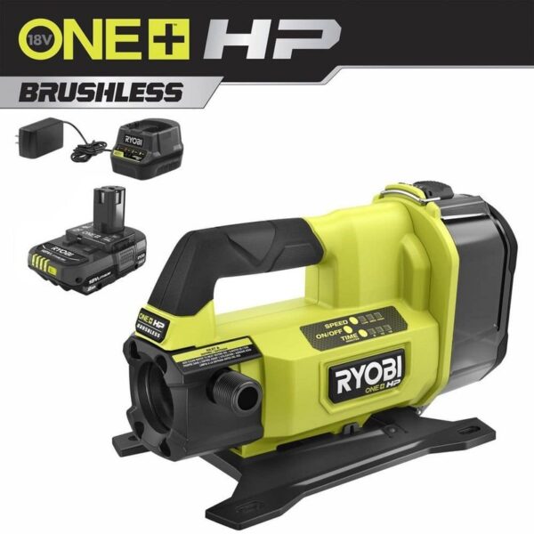 RYOBI ONE+ HP 18V 1/4 HP Cordless Transfer Pump w Battery & Charger