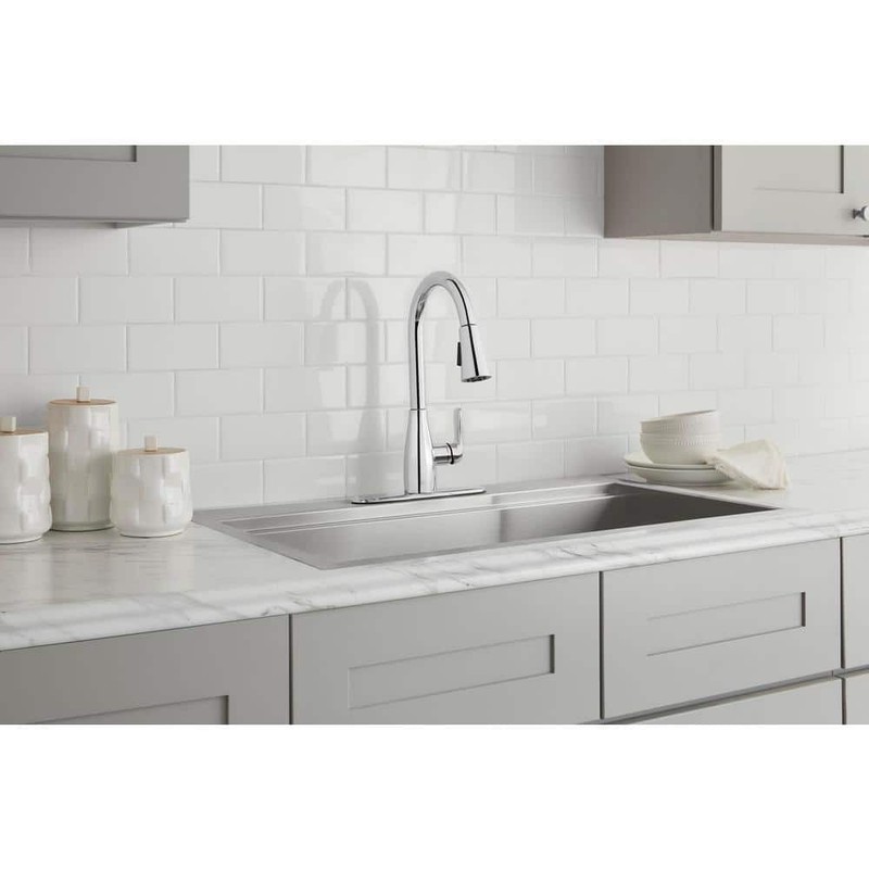 Glacier Bay McKenna Single-Handle Pull Down Sprayer Kitchen Faucet in Polished C - Image 2