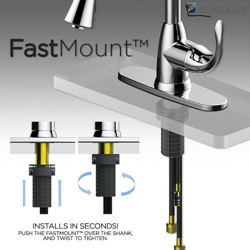 Glacier Bay McKenna Single-Handle Pull Down Sprayer Kitchen Faucet in Polished C - Image 8