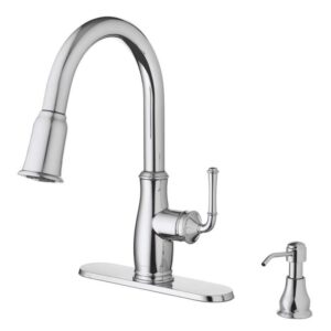 Glacier Bay Kagan Chrome 15 in. H Pull Down Sprayer Kitchen Faucet with 360