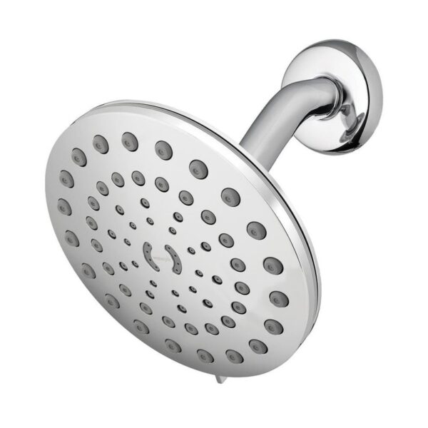 Waterpik 8-Spray Patterns w/1.8 GPM 7" Wall Mount Rain Fixed Shower Head Chrome