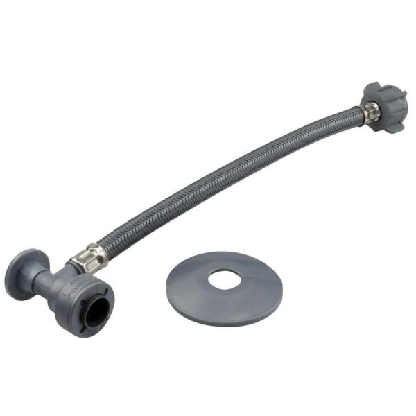 Tectite 1/2" x 7/8" Push x Ballcock 16 in Braided PVC Toilet Connector 5-Pack
