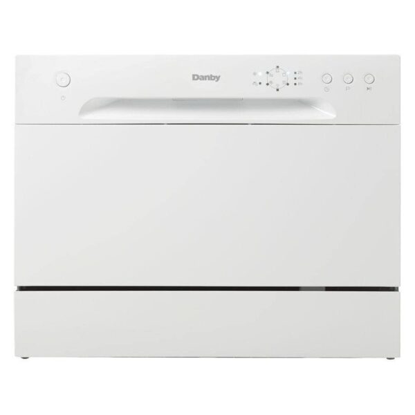 Danby 24 in. White CounterTop Front Control Dishwasher with 6-Cycles