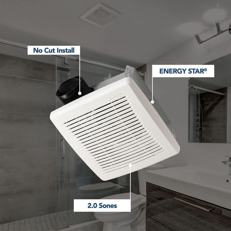 Broan-NuTone Economy 50 CFM Bathroom Exhaust Fan Wall or Ceiling Roomside - Image 4