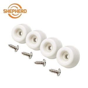 Shepherd 7/8" Off-White Rubber Screw-On Bumpers for Surface Protection (24-Pack)