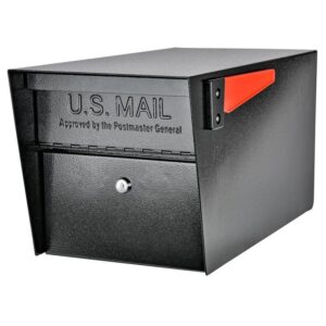 Mail Boss Mail Manager Black Locking Post Mount Mailbox High Security System