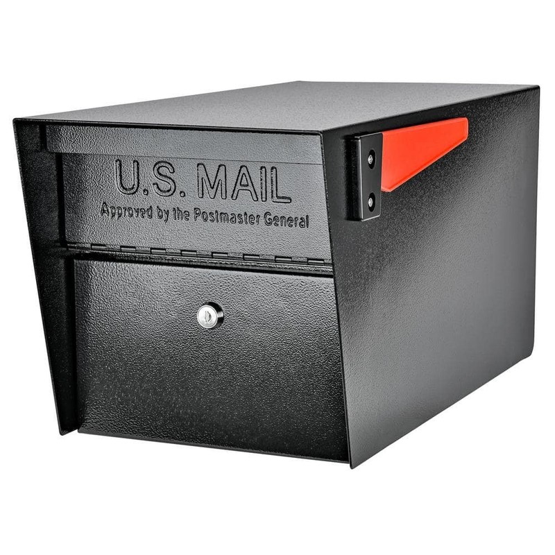 Mail Boss Mail Manager Black Locking Post Mount Mailbox High Security System