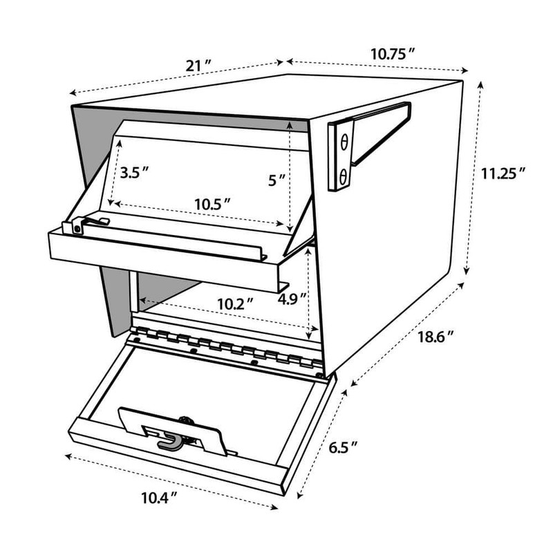 Mail Boss Mail Manager Black Locking Post Mount Mailbox High Security System - Image 3