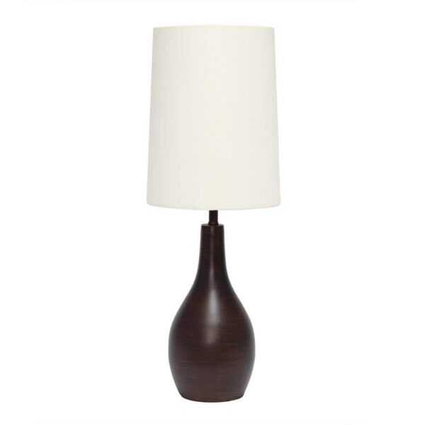 Creekwood Home 19.5" Bronze Hourglass Table Lamp for Living Room Bedroom Office