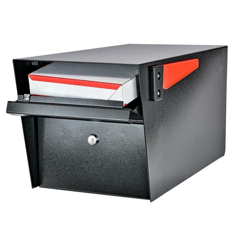 Mail Boss Mail Manager Black Locking Post Mount Mailbox High Security System - Image 8