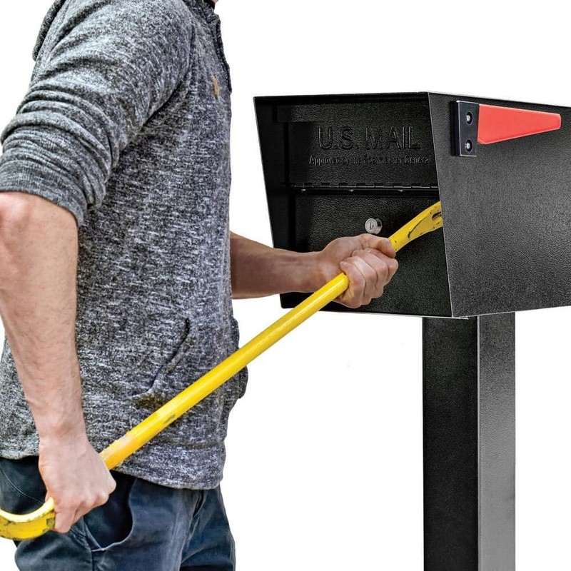 Mail Boss Mail Manager Black Locking Post Mount Mailbox High Security System - Image 12