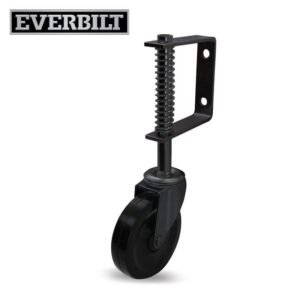 Everbilt 4" Black Rubber Swivel Gate Caster Adjustable Spring Bracket 125 lb