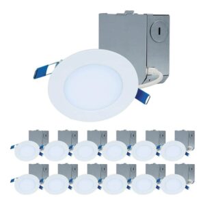 HALO HLBE 4 in Ultra Thin LED Recessed Downlight 3000K Fixed CCT 12 Pack