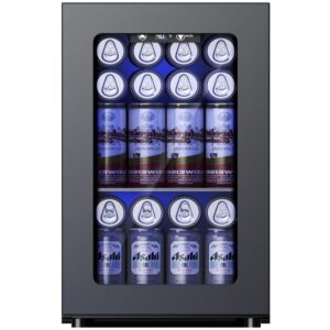 SIMZLIFE 11 in Single Zone Beverage and Wine Cooler 6 Bottles 24 Cans Black