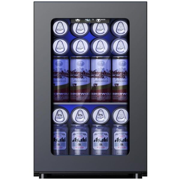 SIMZLIFE 11 in Single Zone Beverage and Wine Cooler 6 Bottles 24 Cans Black