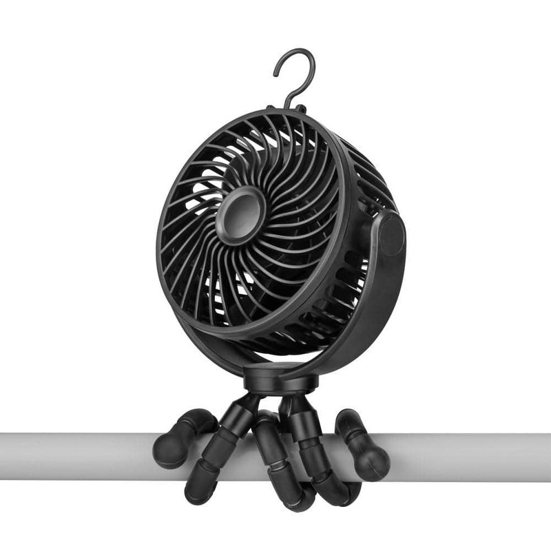 PRIVATE BRAND UNBRANDED 4 in. Personal Octopus Clip on Fan in Black - Image 3