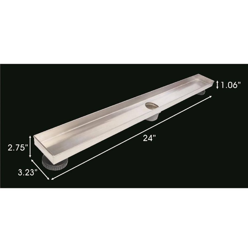 RELN 24 in. Stainless Steel Linear Shower Drain with Tile Insert Drain Cover - Image 2
