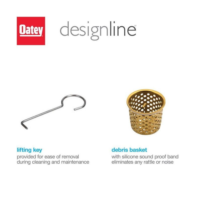 Oatey Designline 24" Stainless Steel Linear Shower Drain w/Square Pattern Drain - Image 4