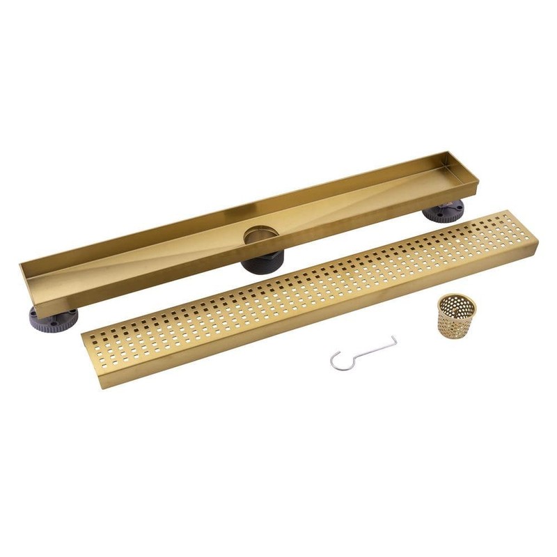 Oatey Designline 24" Stainless Steel Linear Shower Drain w/Square Pattern Drain - Image 9