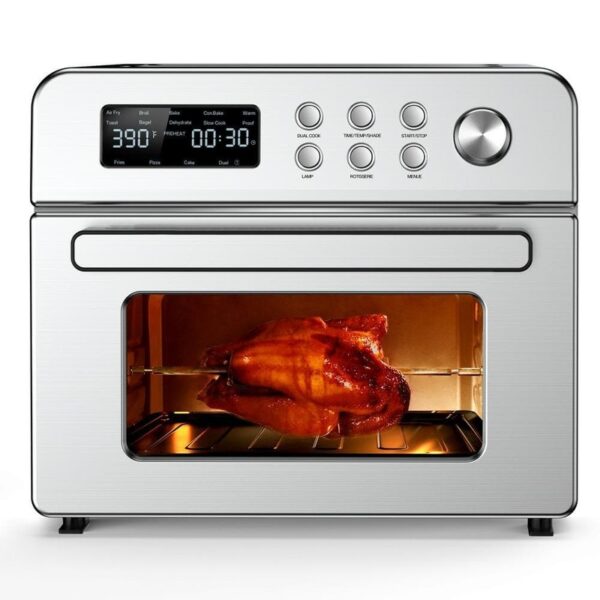 Gilati 23.3 Qt Countertop Air Fryer Oven 13 in 1 Stainless Steel Rotisserie