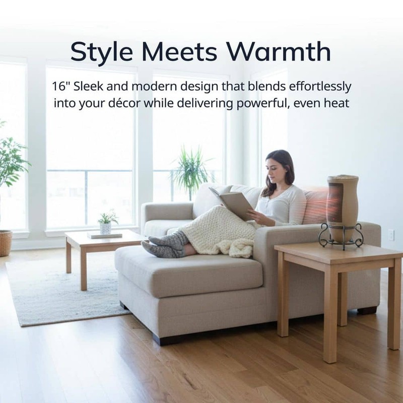 Lasko Designer Series 1500W 16 in. Beige Electric Tower Ceramic Space Heater - Image 3