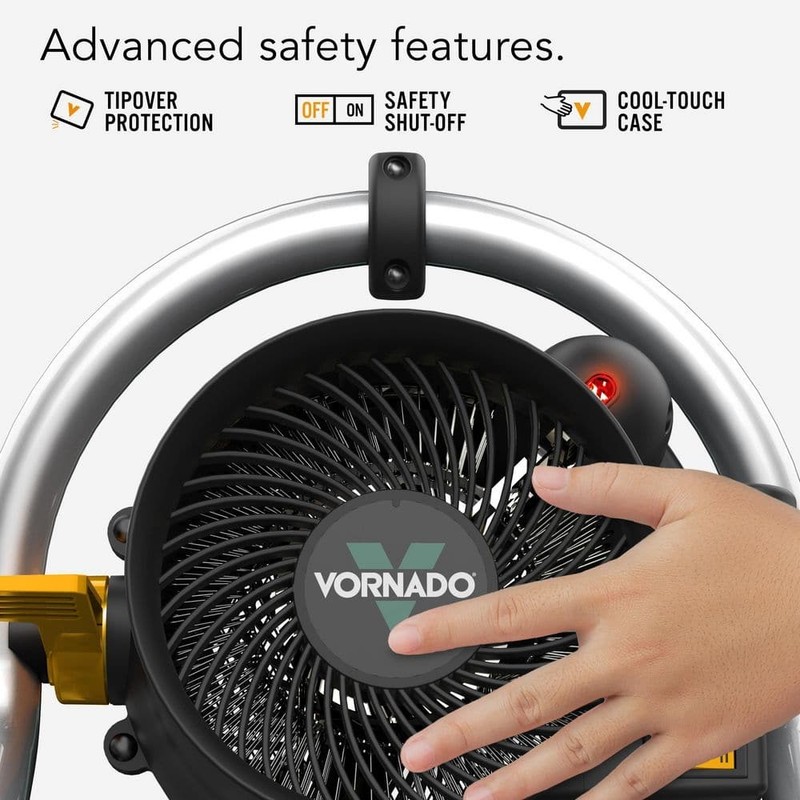 Vornado Velocity HD 1500W Indoor Electric Fan Space Heater Heavy Duty Green - Image 5