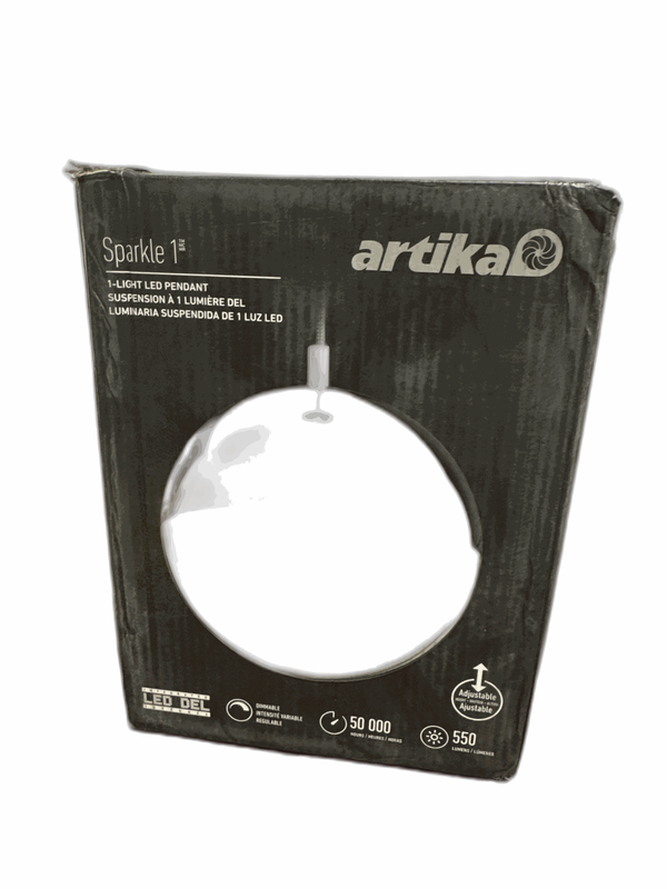 Artika Sparkle 7W 1-Light Glam Chrome Integrated LED Pendant Light Fixture - Image 10