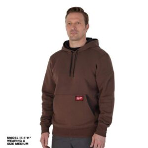 Milwaukee Men's X-Large Brown Midweight Cotton/Polyester Long-Sleeve Hoodie