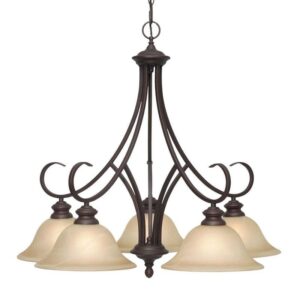 Golden Lighting Lancaster Collection 5-Light Rubbed Bronze Chandelier