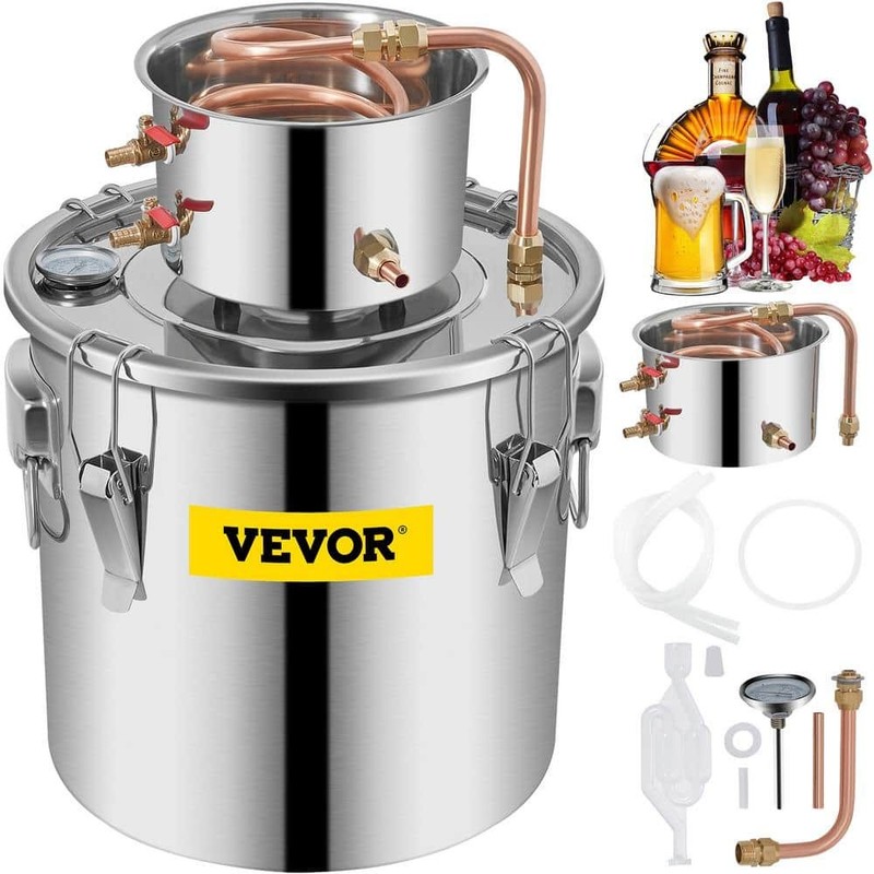VEVOR 8 Gal Stainless Steel Alcohol Still Water Distiller Home Brewing Kit