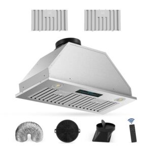 Tylza 27.75 in. 900 CFM Convertible Ductless to Ducted Insert Range Hood in SS
