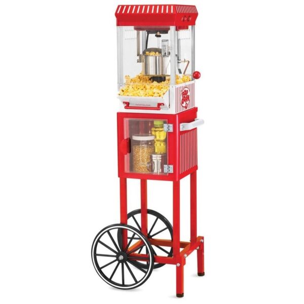 Nostalgia Vintage Collection 2.5 oz. Red Oil Popcorn Machine with Cart
