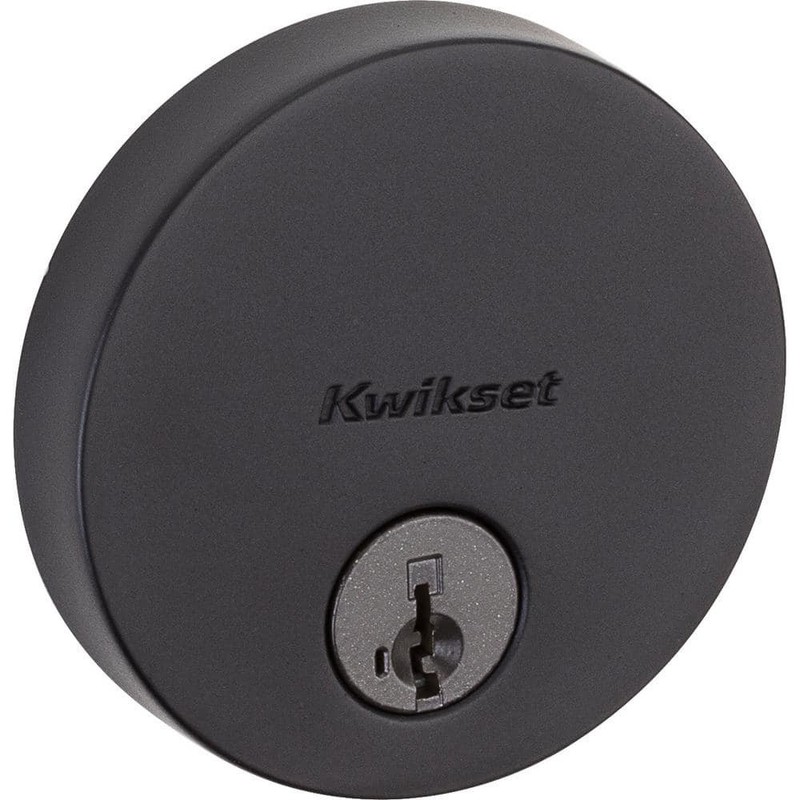 Kwikset Uptown Low Profile Iron Black Round Contemporary Single Cylinder - Image 9