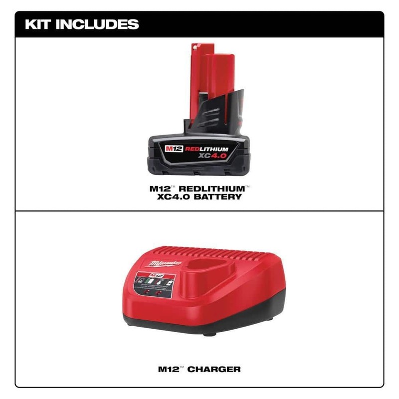 Milwaukee M12 12-Volt Lithium-Ion XC Battery Pack 4.0 Ah and Charger Starter Kit - Image 2