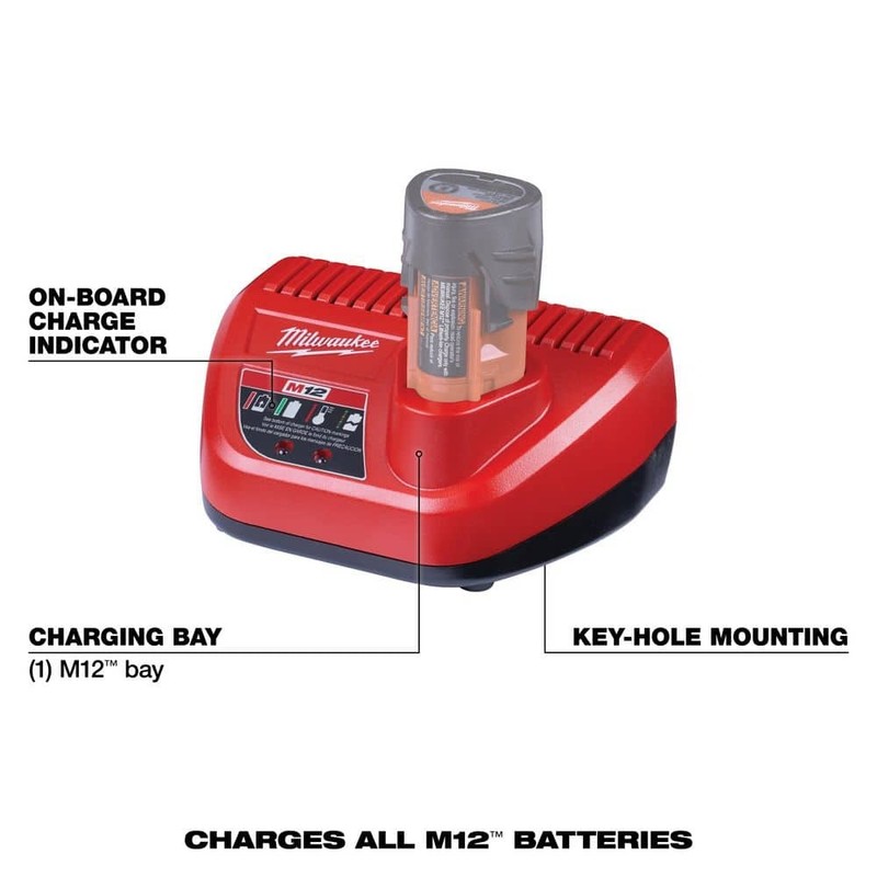 Milwaukee M12 12-Volt Lithium-Ion XC Battery Pack 4.0 Ah and Charger Starter Kit - Image 8