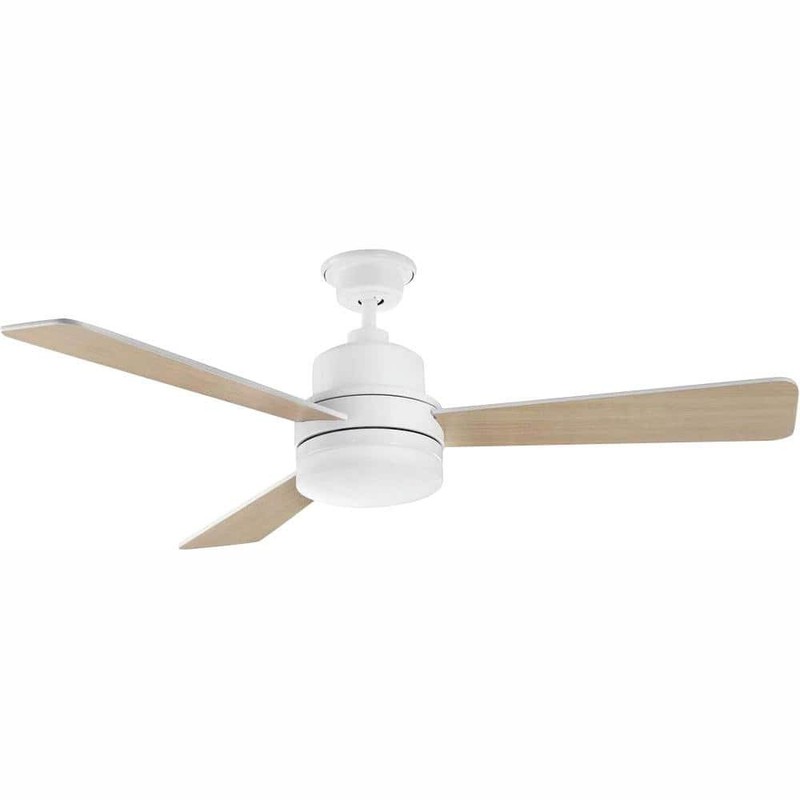 Progress Lighting Trevina II 52" White Indoor Modern Ceiling Fan LED with Remote