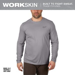 Milwaukee Men's Work Skin Large Gray Light Weight Performance Long-Sleeve TShirt