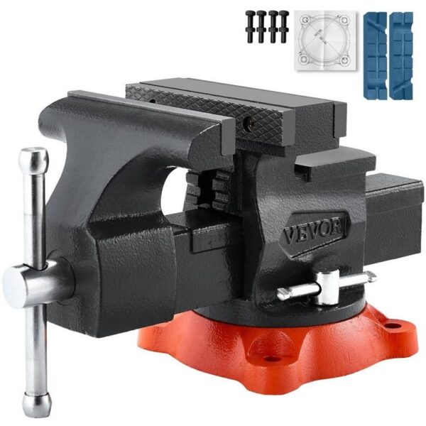 VEVOR Bench Vise 5.5 in. Jaw Width 5. 5in. Max Jaw Opening Product 360 Swivel