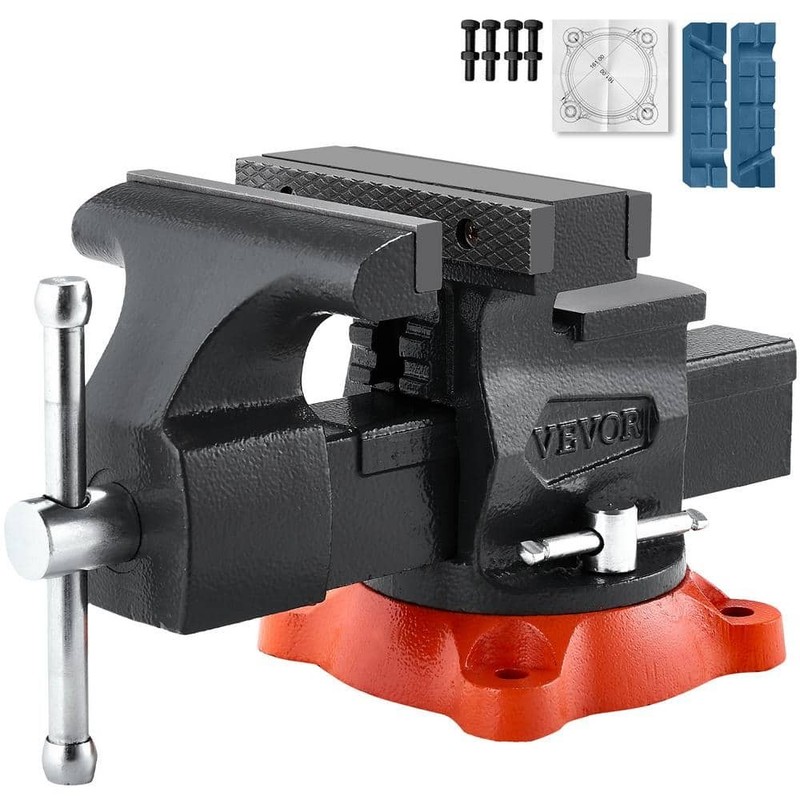 VEVOR Bench Vise 5.5 in. Jaw Width 5. 5in. Max Jaw Opening Product 360 Swivel