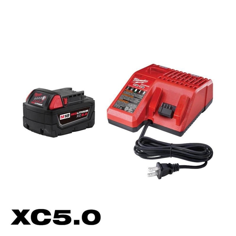 Milwaukee M18 18-Volt Lithium-Ion XC Starter Kit w/One 5.0Ah Battery & Charger
