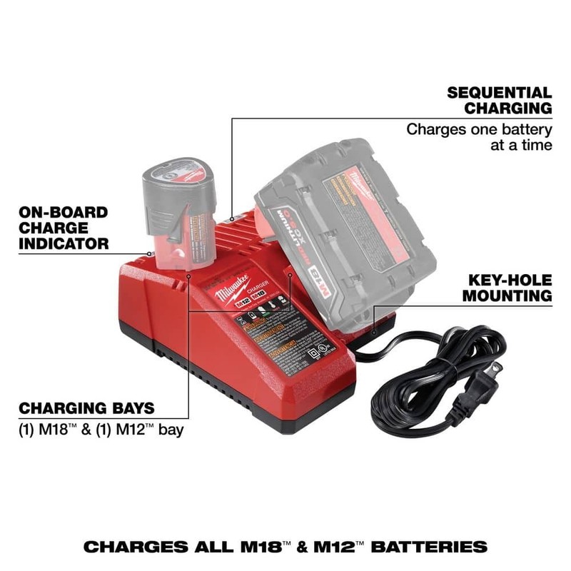 Milwaukee M18 18-Volt Lithium-Ion XC Starter Kit w/One 5.0Ah Battery & Charger - Image 8