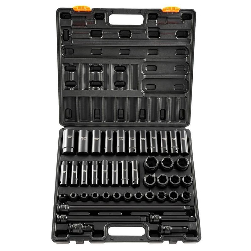SKYSHALO Impact Socket Set 1/2 in. 43 Piece Impact Sockets, Standard Socket