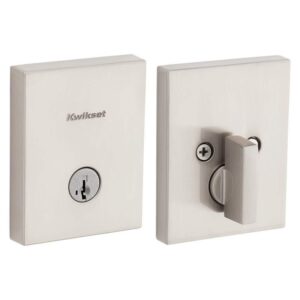 Kwikset San Clemente Satin Nickel Single Cylinder Rectangle Deadbolt Featuring