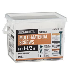 Everbilt #8 x 1-1/2" Black 6-Lobe Drive Flat Head Screw 3 lbs.-Box (490-Piece)