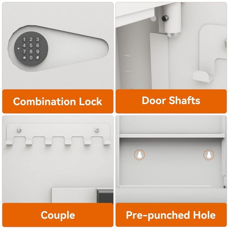 WRIGHTMASTER 0.73 Cu Ft Steel Fire Resistant Wall Safe Combination Lock - Image 3