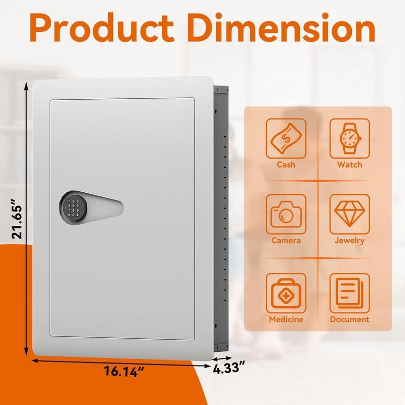 WRIGHTMASTER 0.73 Cu Ft Steel Fire Resistant Wall Safe Combination Lock - Image 7