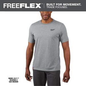 Milwaukee Men's Medium Gray Cotton/Polyester Short-Sleeve Hybrid Work T-Shirt