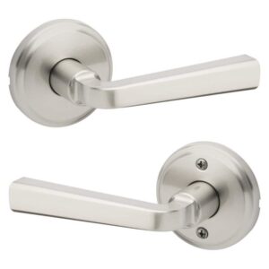 Kwikset Trafford Satin Nickel Reversible Round Straight Hall/Closet Door Handle