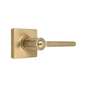 Defiant Tonebridge Brushed Gold Keyed Entry Door Handle with Square Rose