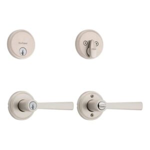 Kwikset Trafford Keyed Entry Handle and Single Cylinder Deadbolt Combo Pack